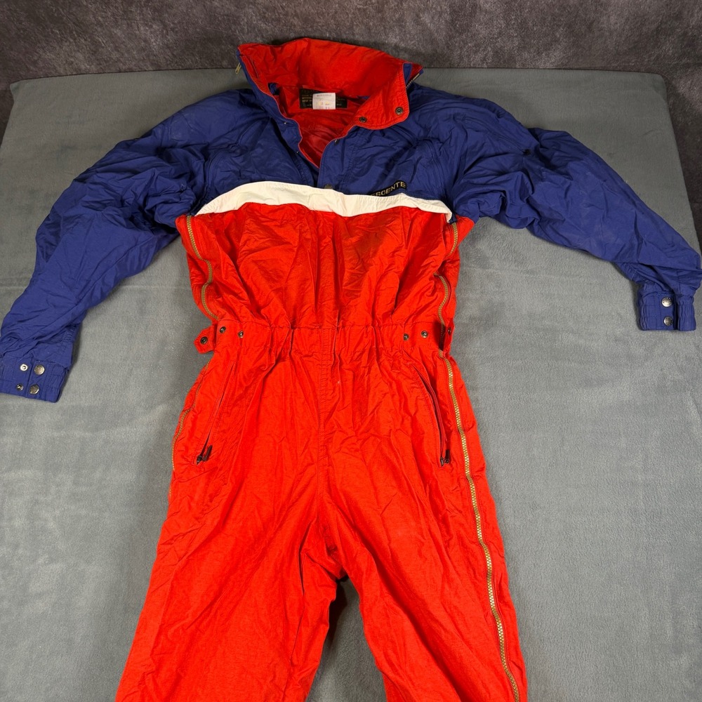 Vintage Descente Mens Ski Suit Red Blue White Colorblock One Piece Japan Size M